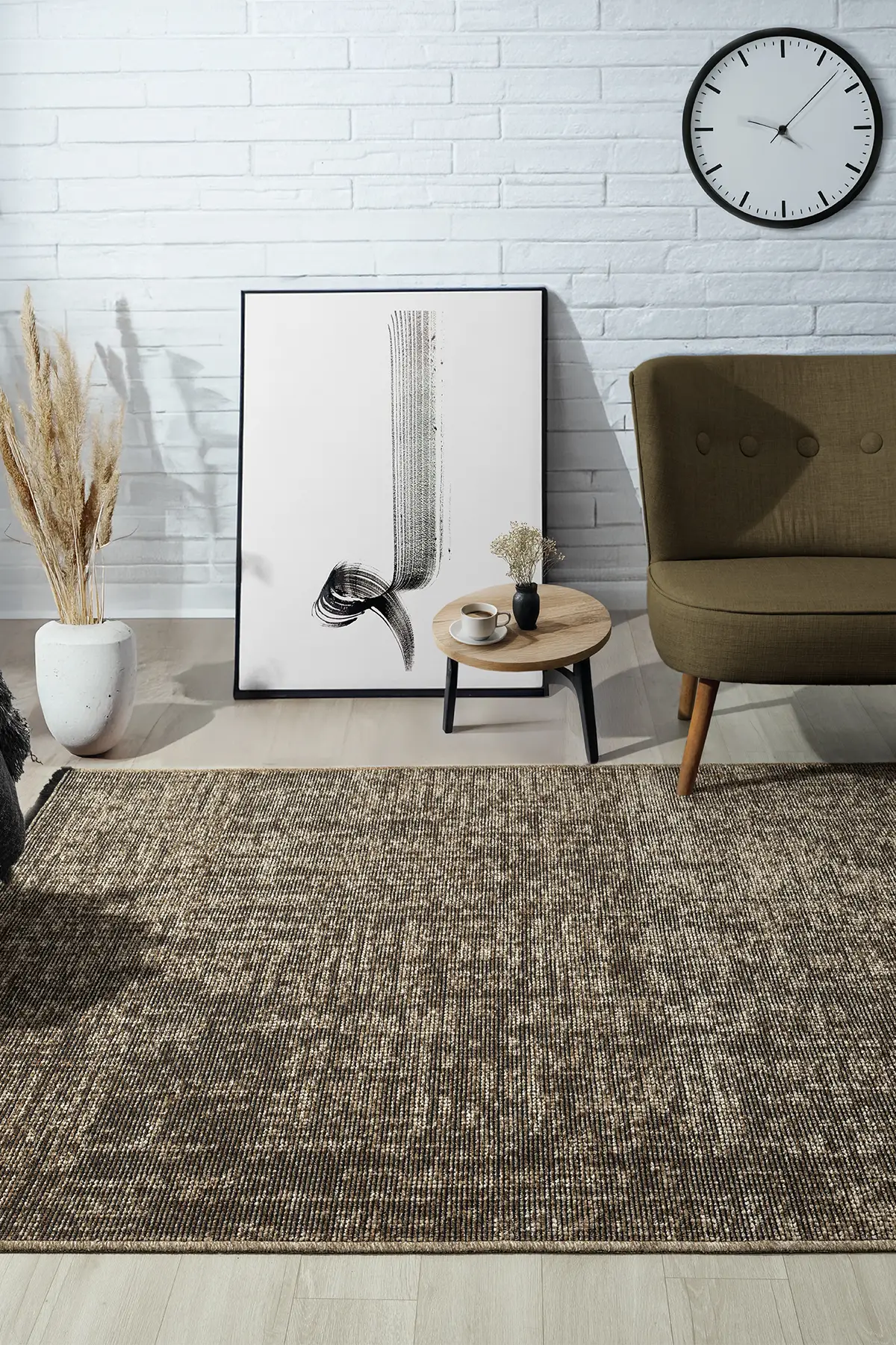 Vintage Bej Halı Yıkanabilir Kaymaz Taban Şönil Kilim Dokuma Pamuk Taban Kilim 102A 