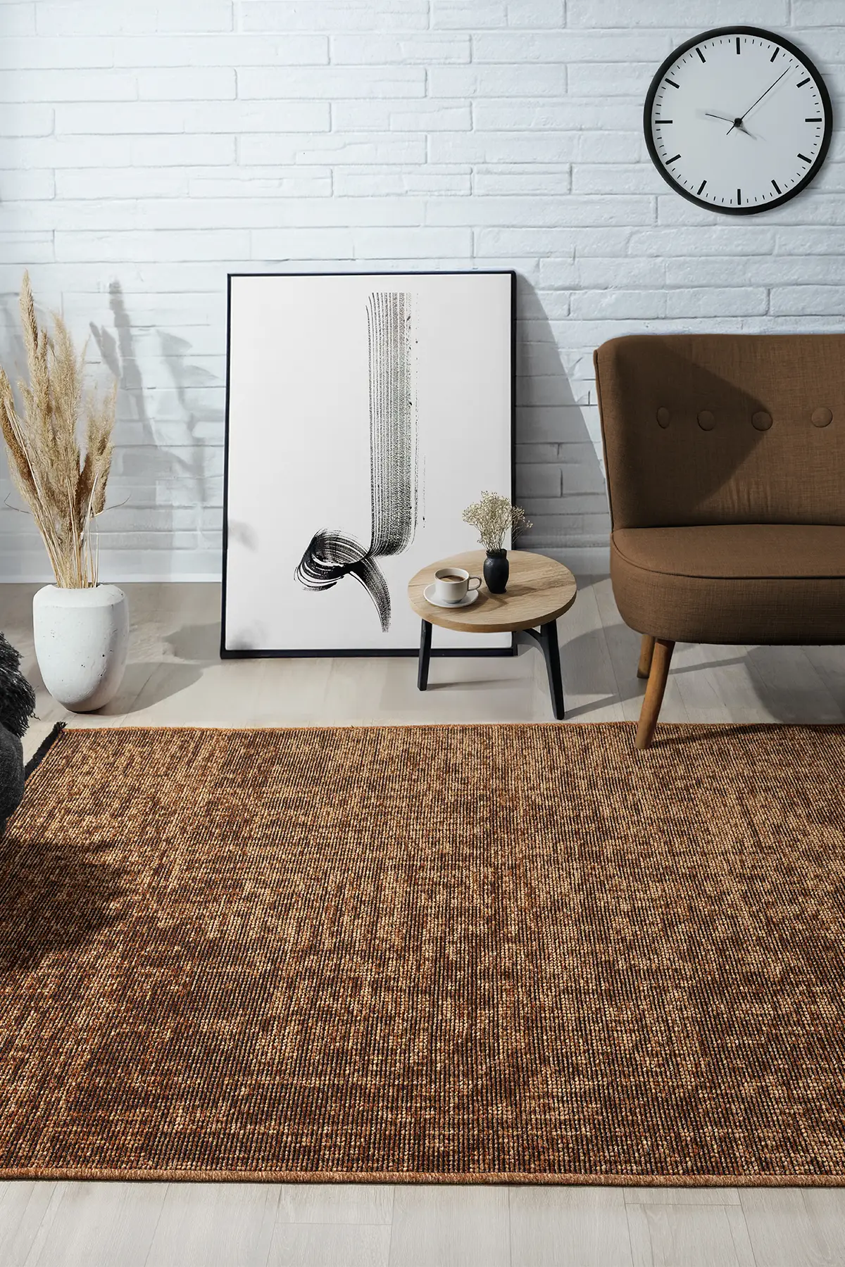 Vintage Taba Halı Yıkanabilir Kaymaz Taban Şönil Kilim Dokuma Pamuk Taban Kilim 101A 